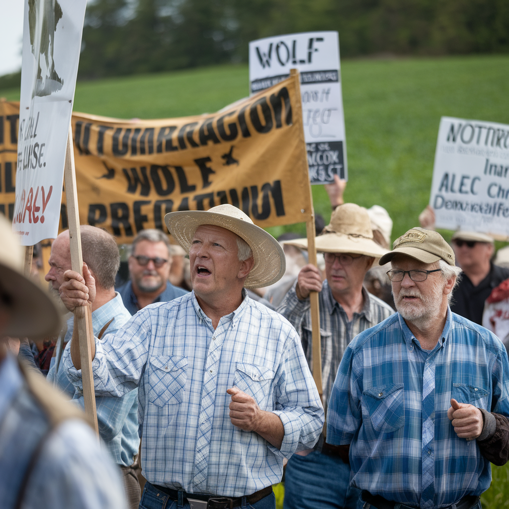 Agriculteurs en colère lors d'un rassemblement