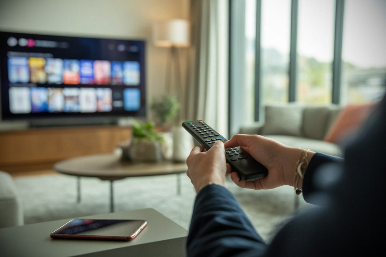 Utilisateur face aux recommandations automatisées sur un écran connecté