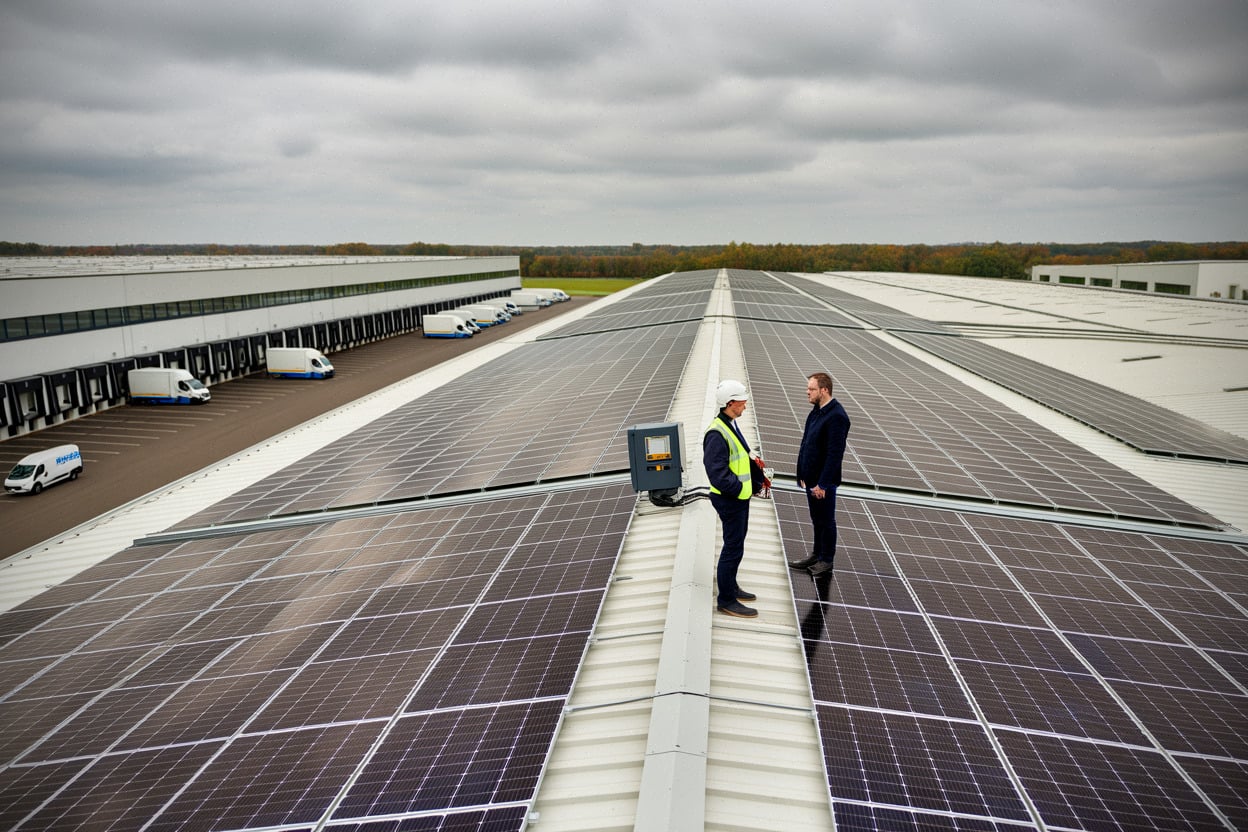 Toiture photovoltaïque industrielle liée au solaire distribué en Europe